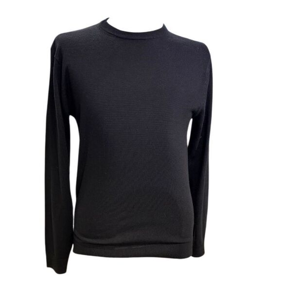 Hart Schaffner Marx Extra Fine Merino Wool Sweater Sz. M Black Pullover - Picture 2 of 7